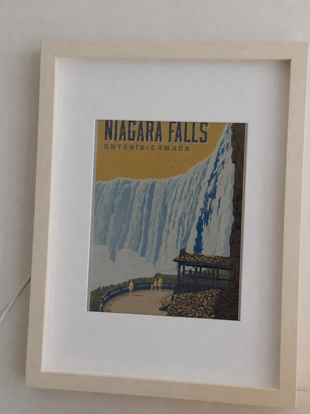 Niagara Falls vintage poster on an e-ink display