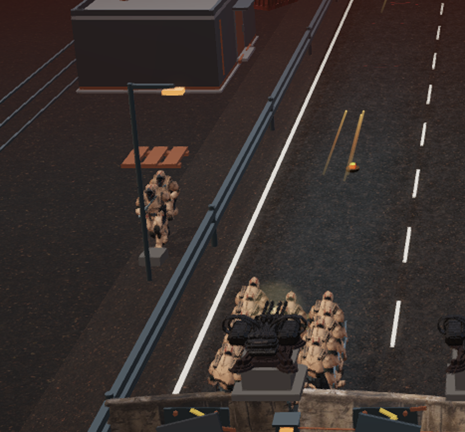 Screenshot of the soldier pooling from the current version of the game